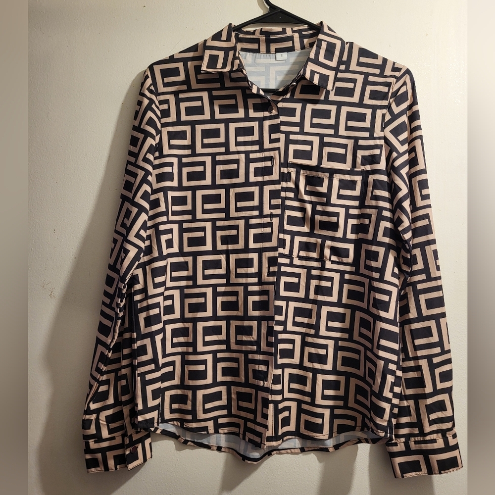 Geometric Patterned Black and Brown - image 1